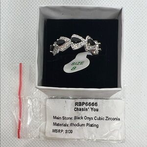 Chasin' You Silver Ring with Black Onyx Accents